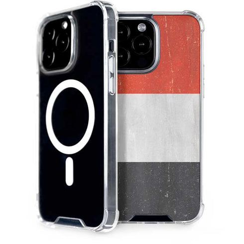 Yemen Flag Distressed iPhone 13 Pro Max MagSafe Case